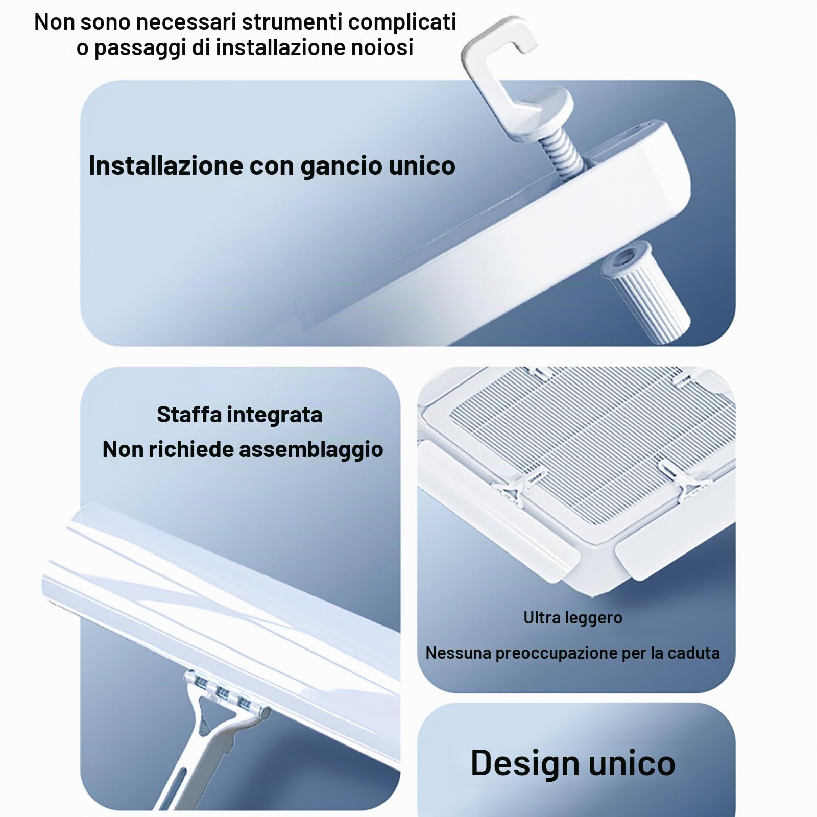 Deflettore Aria Condizionata per Bocchette Regolabile Deflettore Condizionatore da Soffitto per Condizionatore d'Aria Centralizzato, Set da 4 Pezzi
