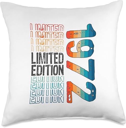 Miniatura 4 de Limited Edition Vintage 1972 Retro Birthday Throw Pillow