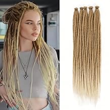 24 Inch Synthetic Dreadlock Extensions 50 Strands Brown to Blonde Single-End Crochet Dreads Extensions,Thin 0.6cm Width Handmade Reggae Style Dreadlock for Women #27/613