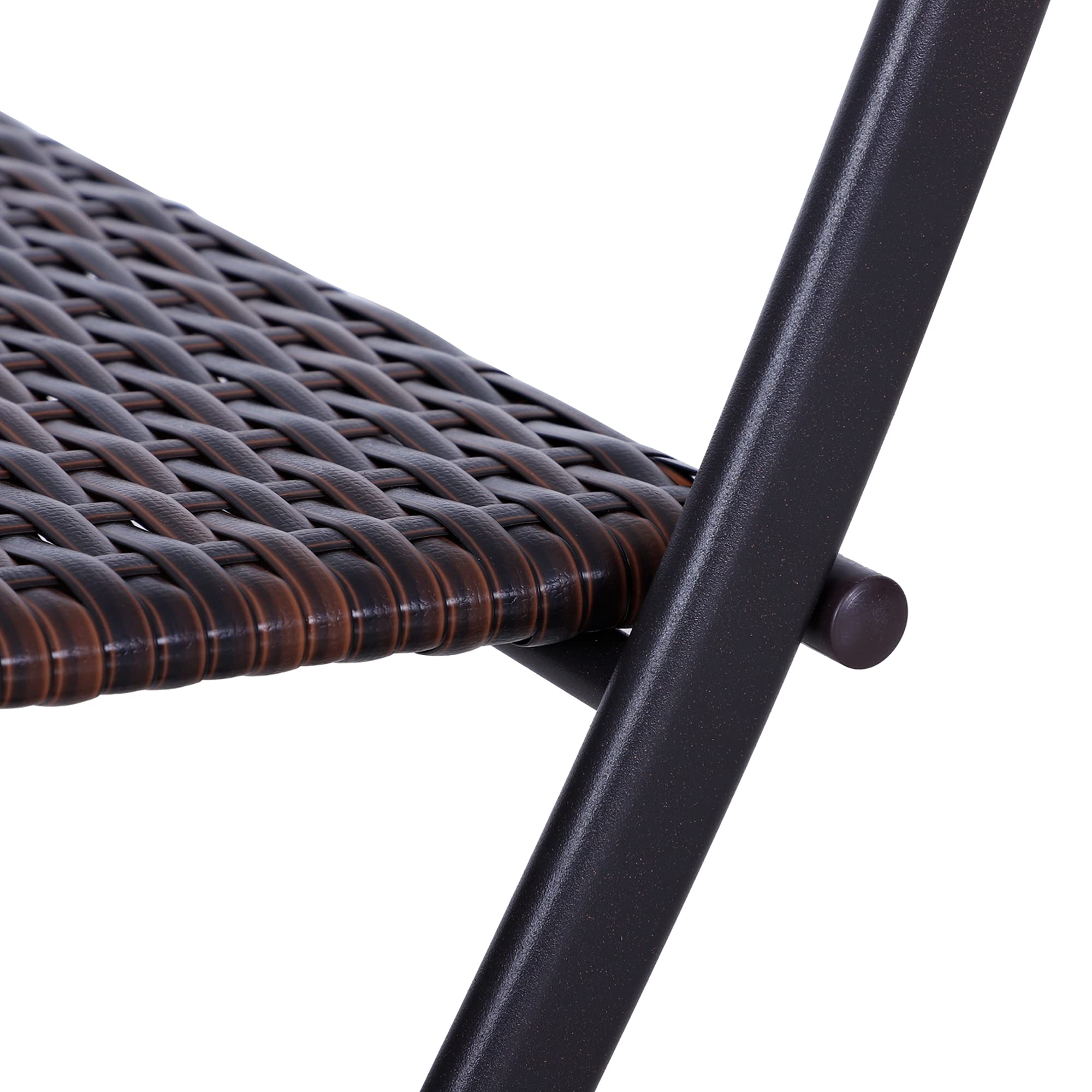 Outsunny Ensemble Meubles de Jardin Design Table carré et chaises Pliables résine tressée Imitation rotin Marron