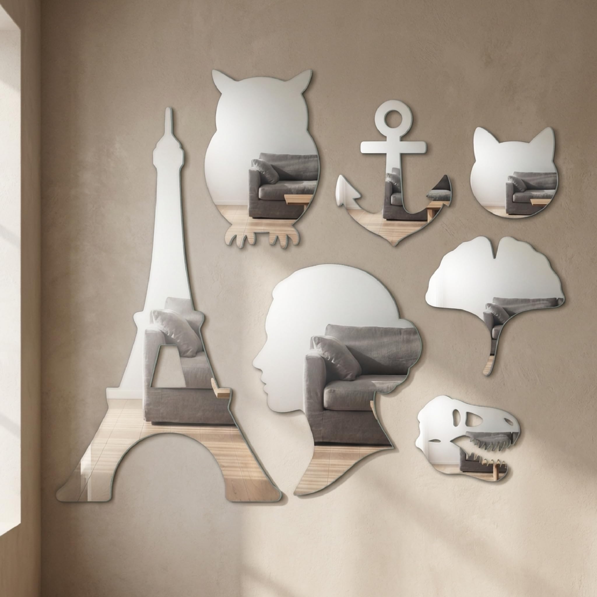 NISIN Miroir Buste - Décoration Murale Originale - 39 cm x 36 cm