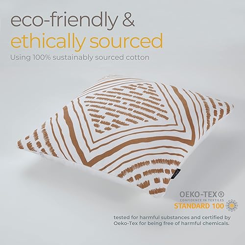 Miniatura 6 de Juego de 2 fundas de almohada de algodón de diseño bohemio de 18 x 18 pulgadas, decoración moderna de granja y bohemio para sala de estar,