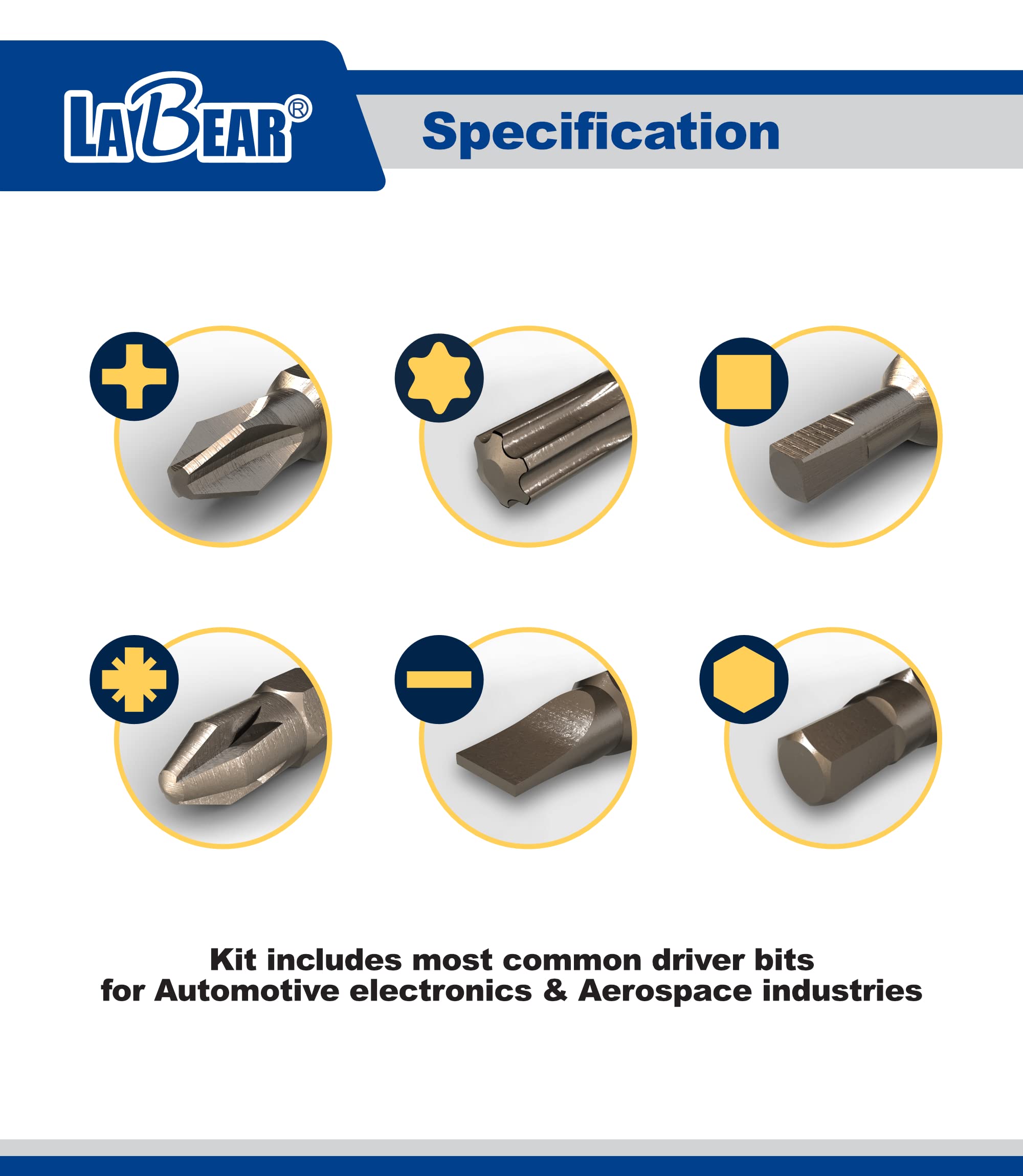 LaBear 51-teiliges Sicherheits-Bit-Set – S2-Stahl, Manipulationssicher Torx/Tri-Wing, Mit Magnetischer Verlängerung