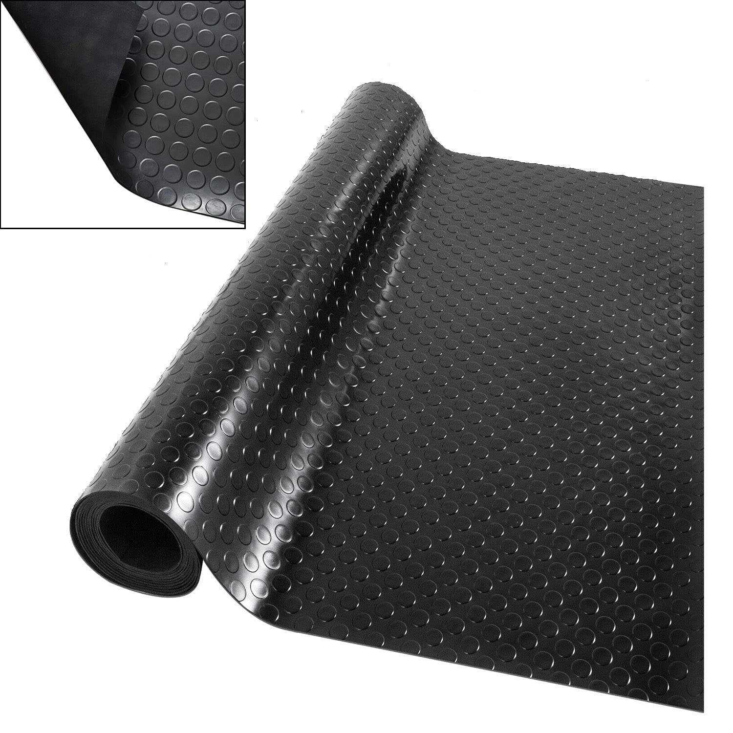Nisorpa ガレージフロアマット 100*500cm 厚さ3mm ロール ガレージフローリング 滑り止めゴムシート 倉庫シート キッチンマット 車下用