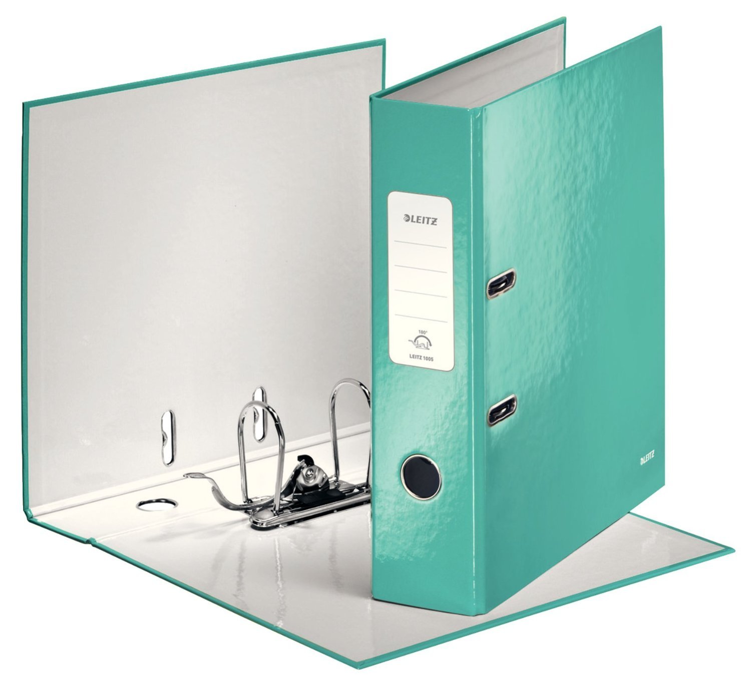 Leitz Wow Laminated Lever Arch File A4 80Mm Turquoise
