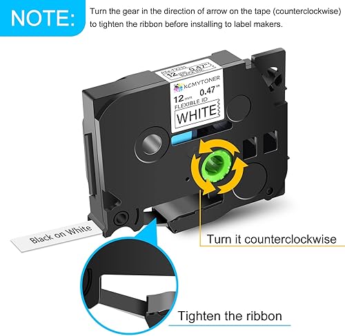 Miniatura 4 de KCMYTONER Paquete de 2 cintas adhesivas compatibles con Brother P-Touch TZe-FX231 TZe-231 TZe231 TZ-231 TZ-231 0.472 in 0.47 pulgadas laminadas