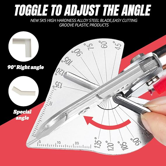 Miter Shear & Cutting Tool - 45-135 Adjustable Angle with 10 Sharp Blades for Woodworking, DIY Projects, Home Repairs | Durable Design, Rust-Resistant, Easy to Use