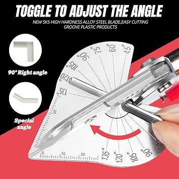 Miter Shear & Cutting Tool - 45-135 Adjustable Angle with 10 Sharp Blades for Woodworking, DIY Projects, Home Repairs | Durable Design, Rust-Resistant, Easy to Use