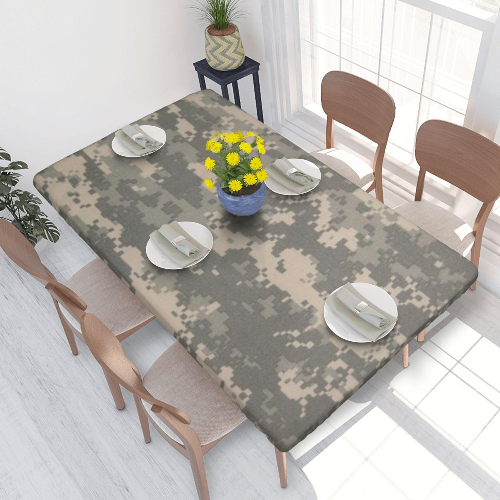 WKSGDSG Fitted Tablecloth For Dining Room 4ft, Elastic Edged Table Cover