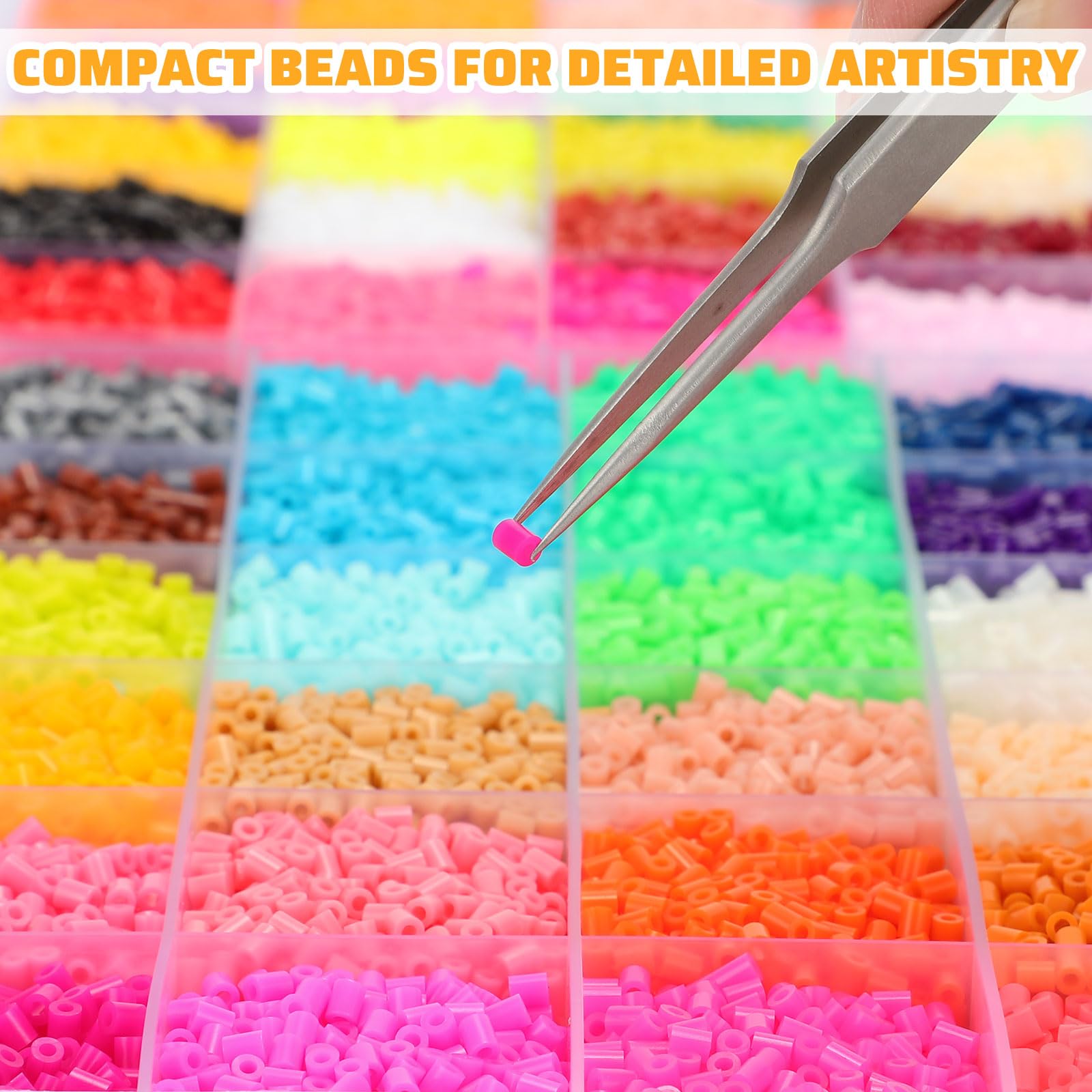 Amazon.co.jp: Lenwen 52000個 ヒューズビーズ 96色 2.6mm 小型ミニ