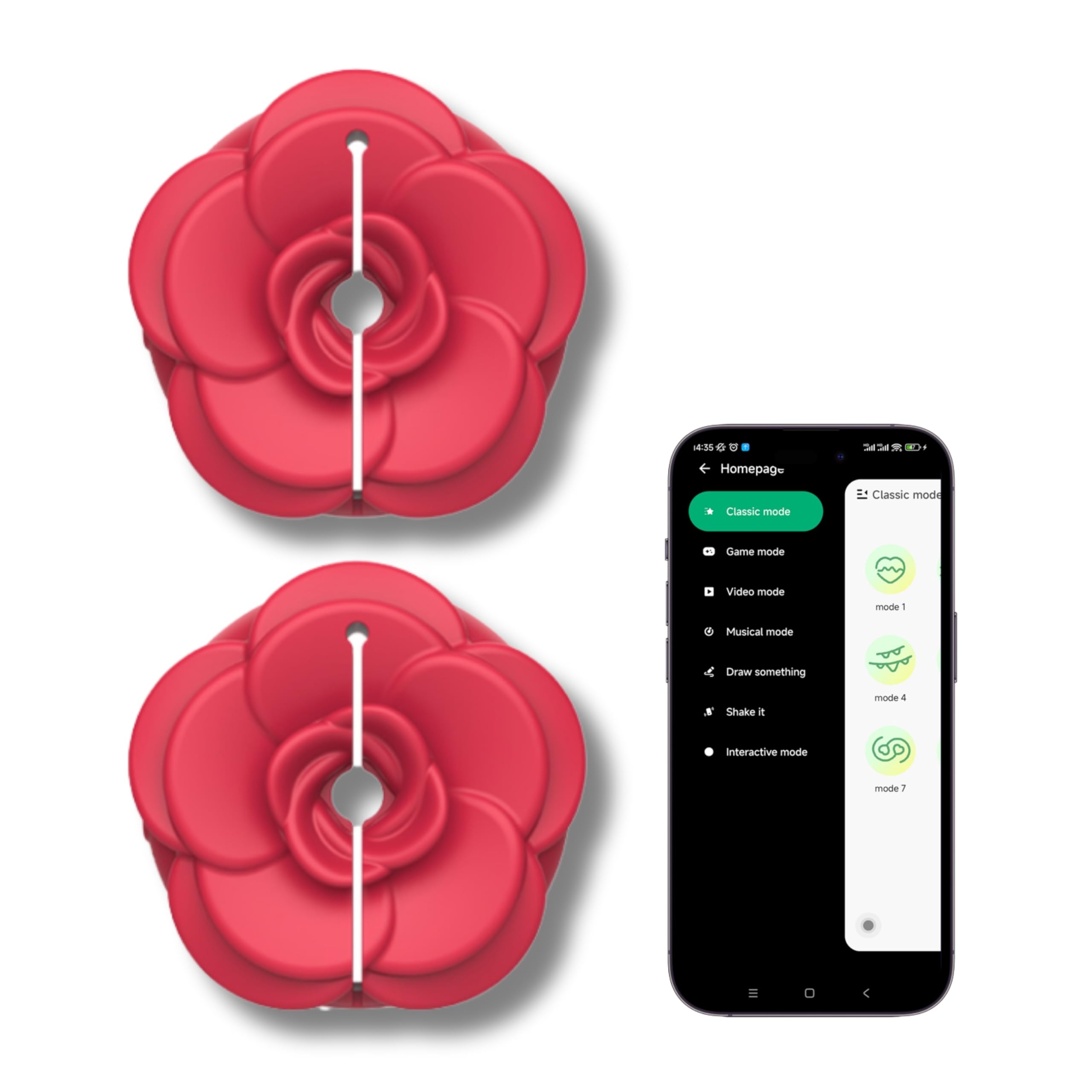 Pinces à Tezons Vibrantes Rose Pinces à Tétons avec Contrôle par Application et Télécommande 9 Modes de Vibration 3 Niveaux Réglables Silicone Doux Rouge, Ø5,2 cm Jouet Érotique pour Couples I06-12