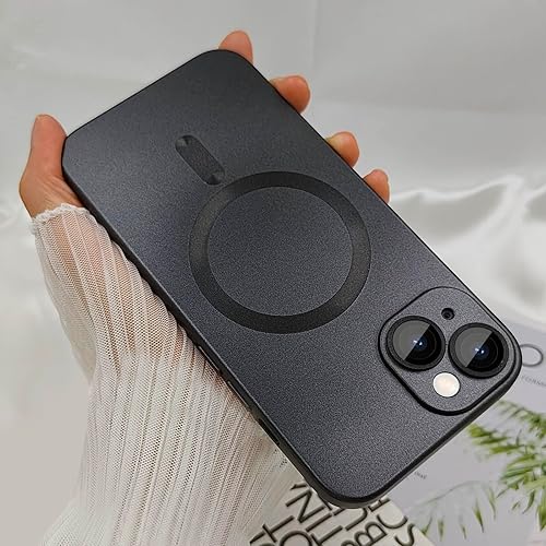 Miniatura 4 de Funda magnética para iPhone 13 Mini para mujer, diseño de brillo metálico suave mate con protector de lente de cámara, compatible con Magsafe funda