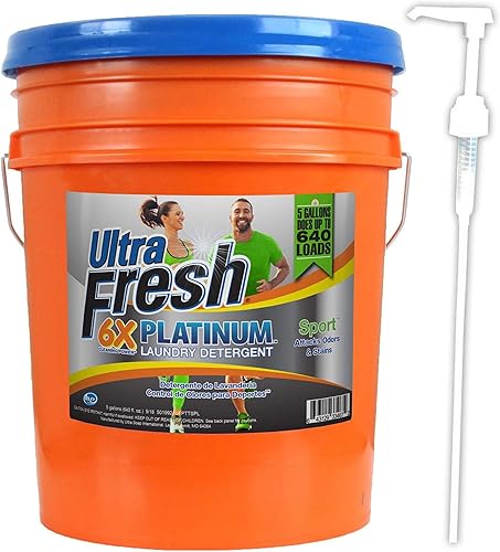 Vista 63 de Ultra Fresh Platinum Original Blue PLUS - Detergente líquido para ropa suavizante HE. Concentrado; hace hasta 640 cargas. Compara