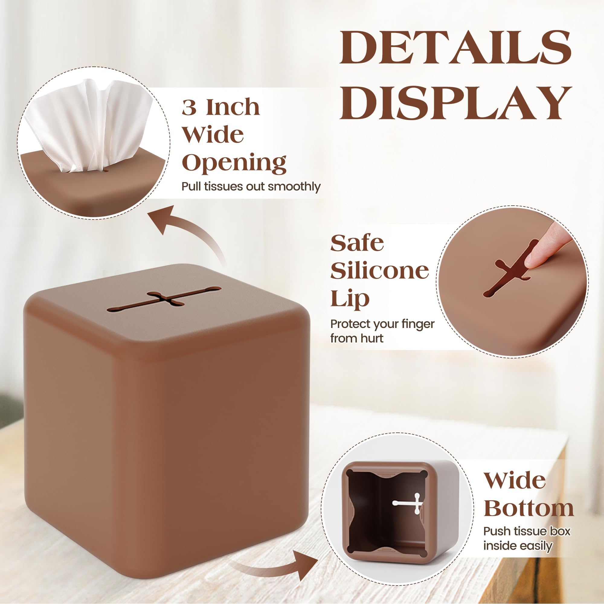 Caja Cuadrada Para Pañuelos De Mármol, Cubierta Cuadrada