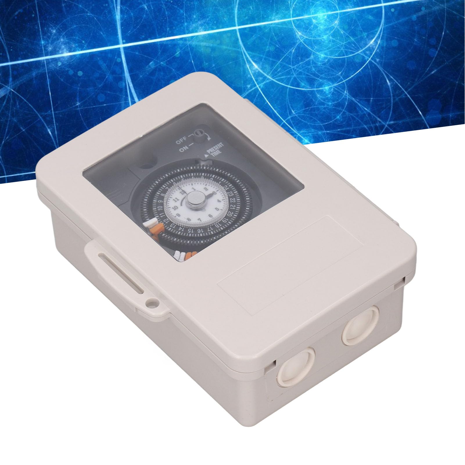 Interruttore Orario Ciclo 24 Ore Temporizzatore Meccanico, Interruttore Temporizzato IP53 Resistente Alla Pioggia per Scaldabagno, Lampione, Controllo Ufficio con Struttura SPST,