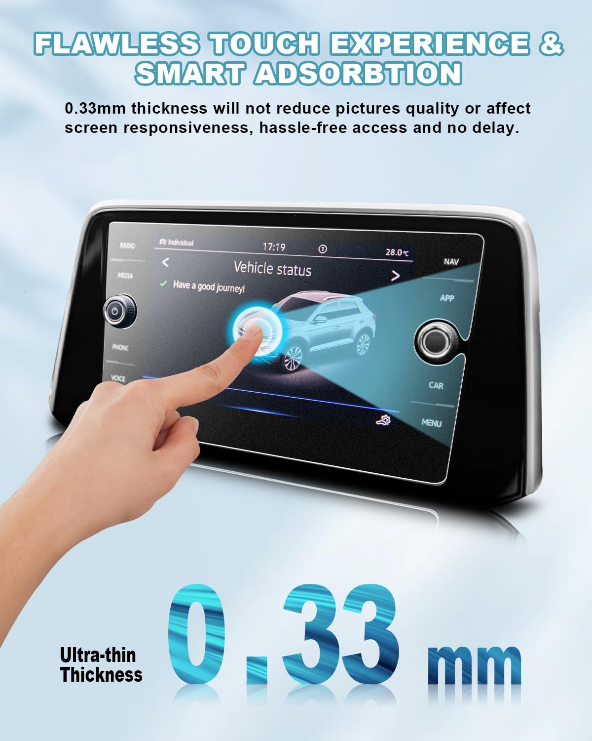 Pellicola Protettiva Vetro Temperato Per VW T-Roc 2019-2024 - 8 Pollici, Anti-Graffio 9H - Foto 10