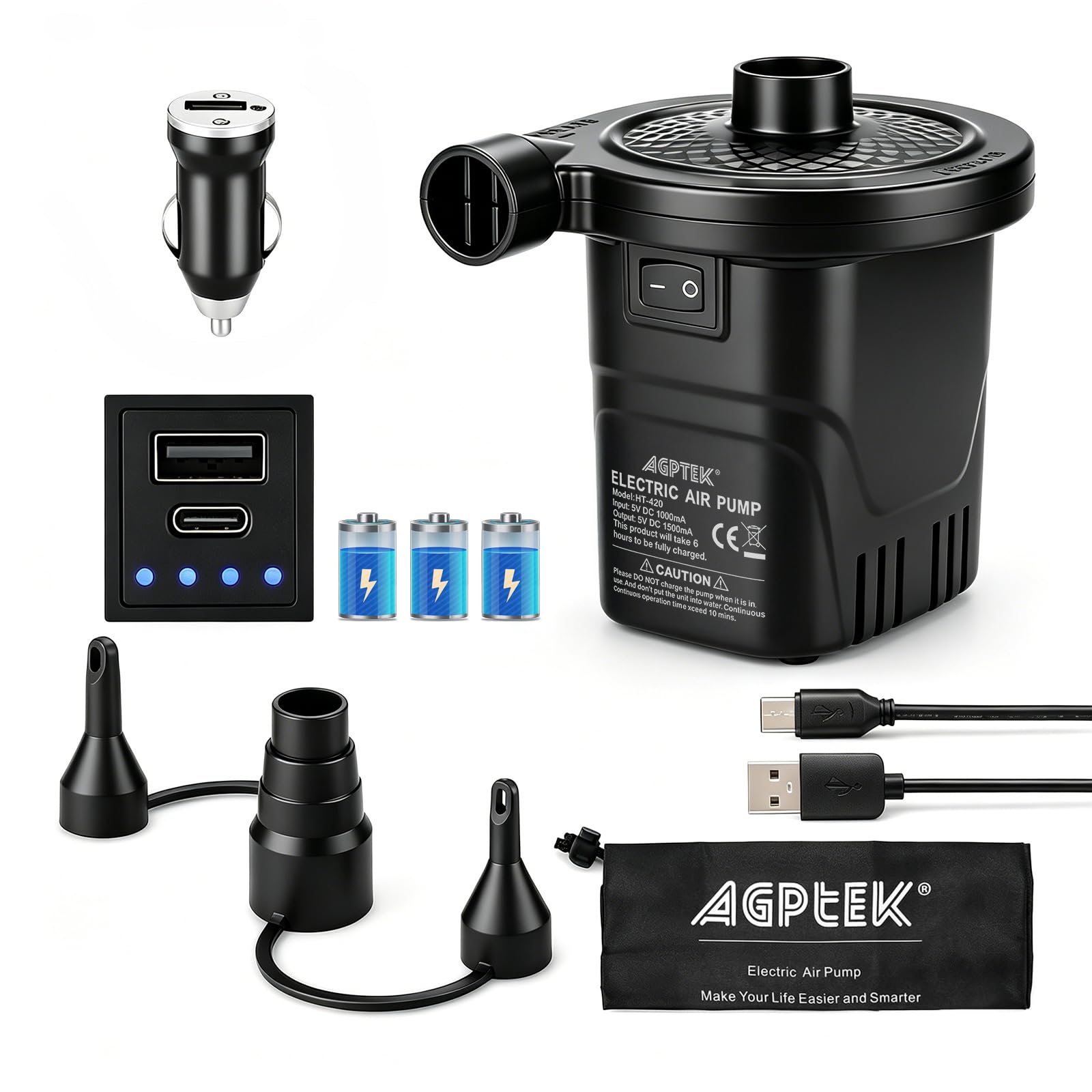 AGPTEK Rechargeable Air Pump