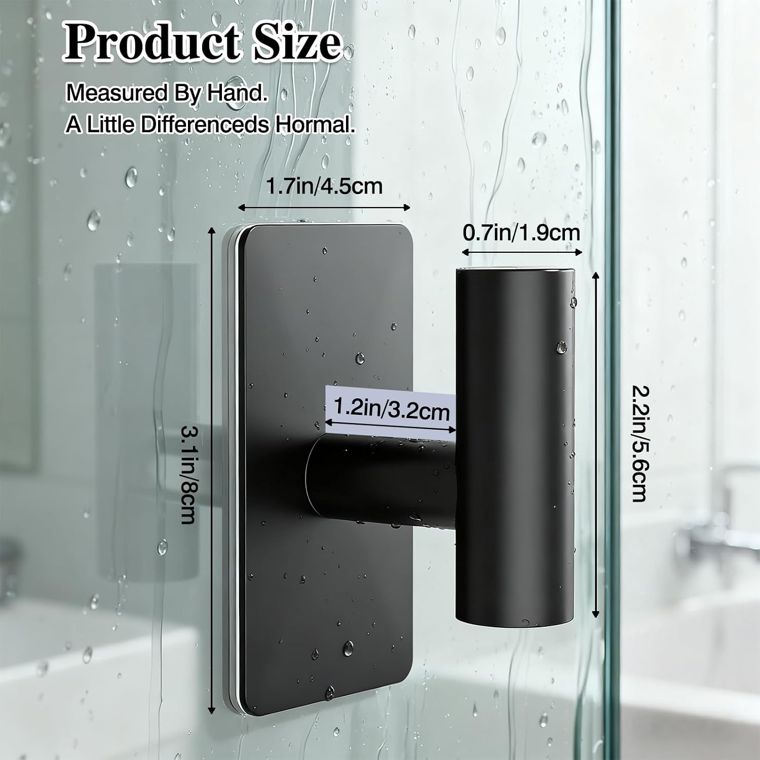 2-Pack Heavy-Duty Adhesive Wall Towel Hooks, No-Drill Wall Mount Hooks for Kitchen, Bathroom, Closet