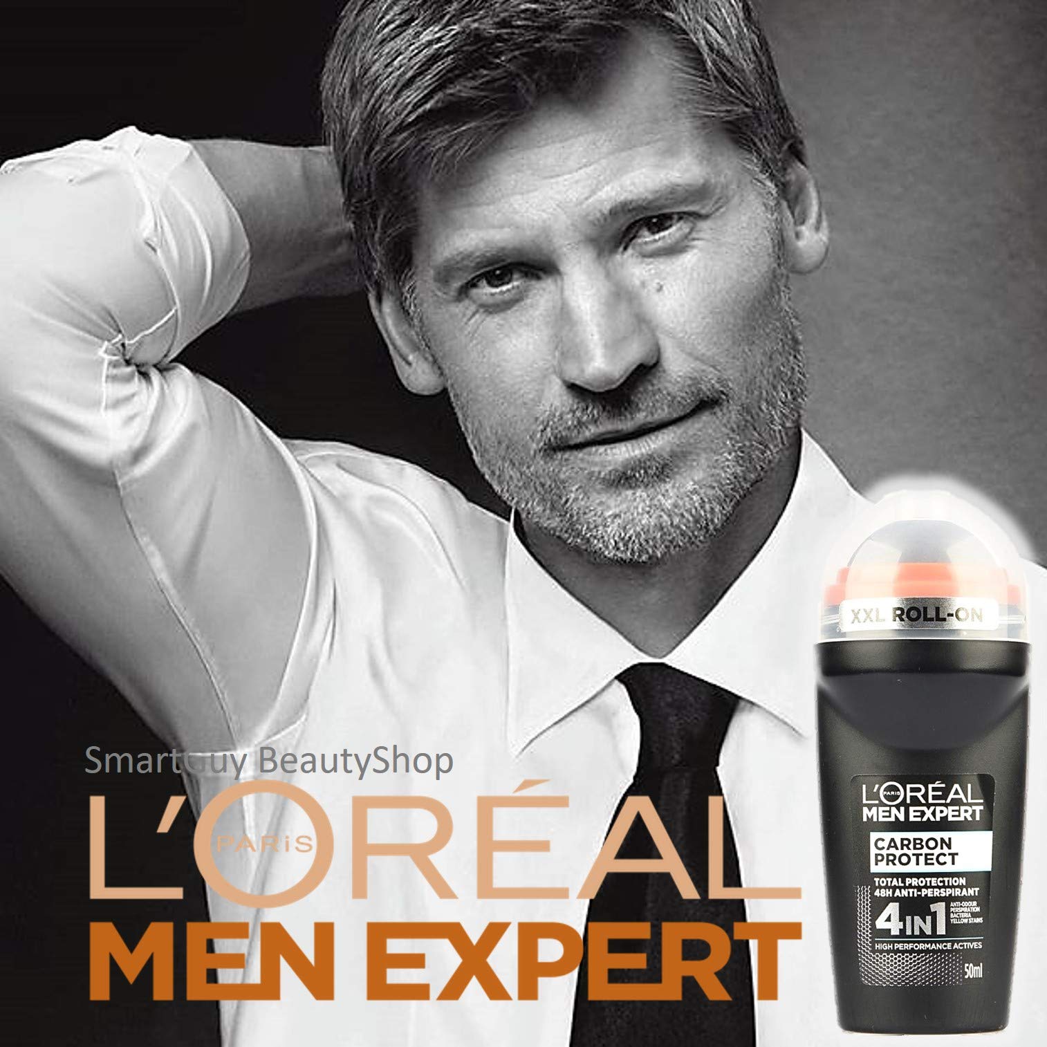 L'Oreal Men Expert Carbon Protect dezodorant w rolce 50 ml, 3 sztuki w opakowaniu
