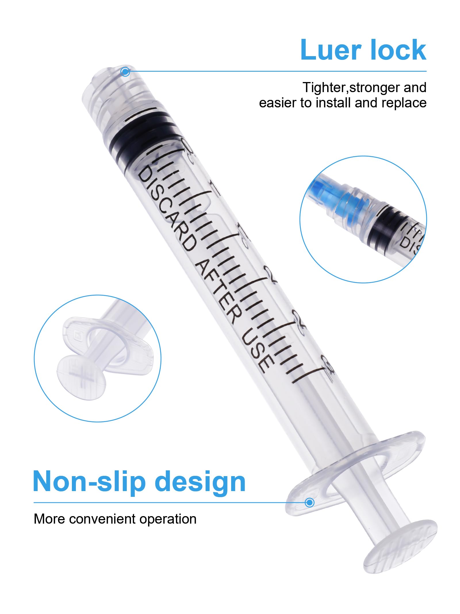 3ml/cc Syringes with 23 Gauge 1 Inch Disposable Lab Supplies, Pack of 20 — Amazon image 6
