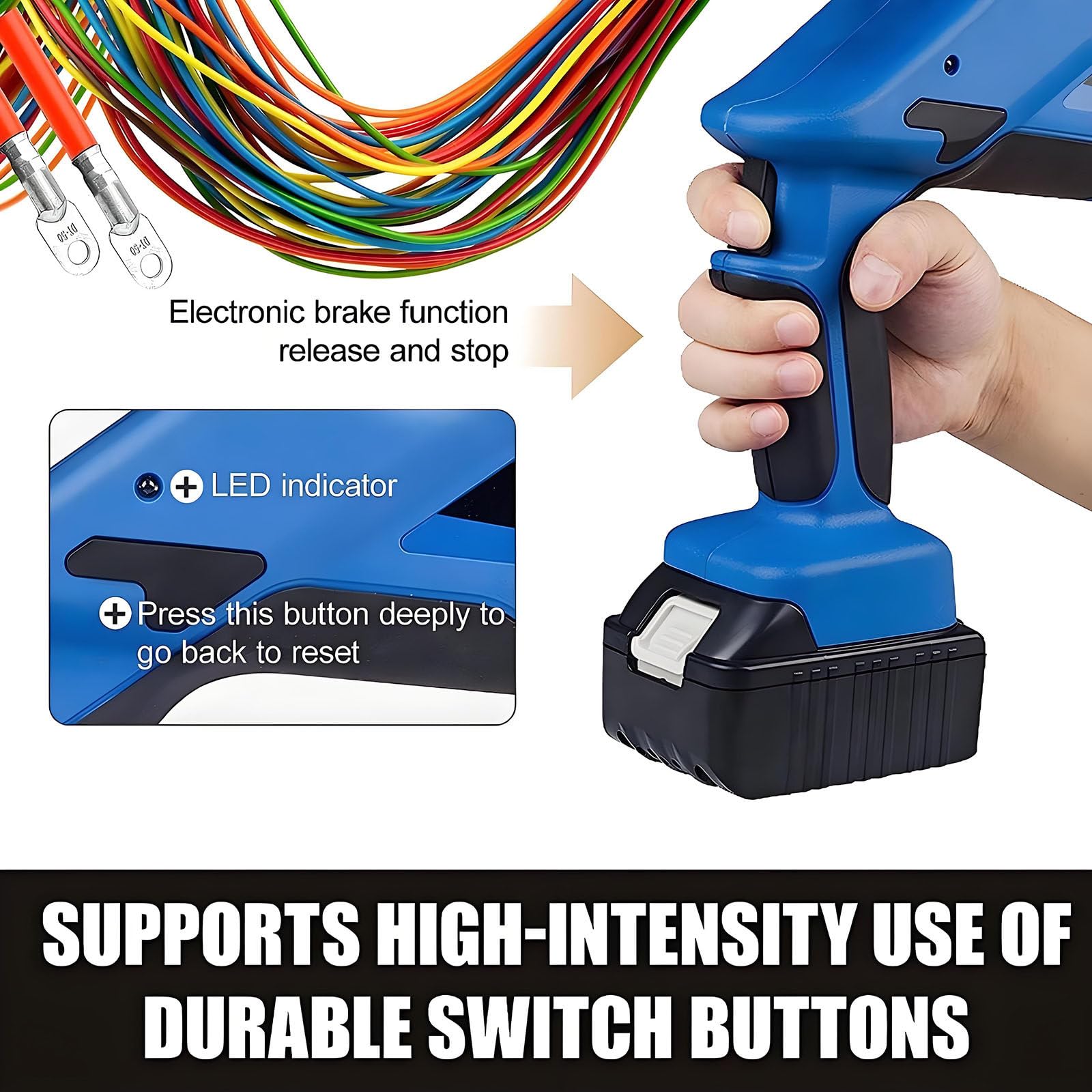 Alicates De Crimpado Hidráulicos Eléctricos, Crimpadora De Terminales De Cable Eléctrica, Alicates Hidráulicos Eléctricos, Herramienta De Crimpado De Terminales a Batería