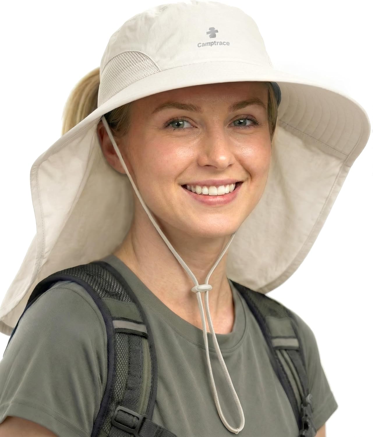 Camptrace Sun Hats for Women Men UPF 50+ UV Protection Wide Brim Hiking Fishing Hat with Neck Flap Camptrace Sun Hats for Women Men UPF 50+ UV Protection Wide Brim Hiking Fishing Hat with Neck Flap
