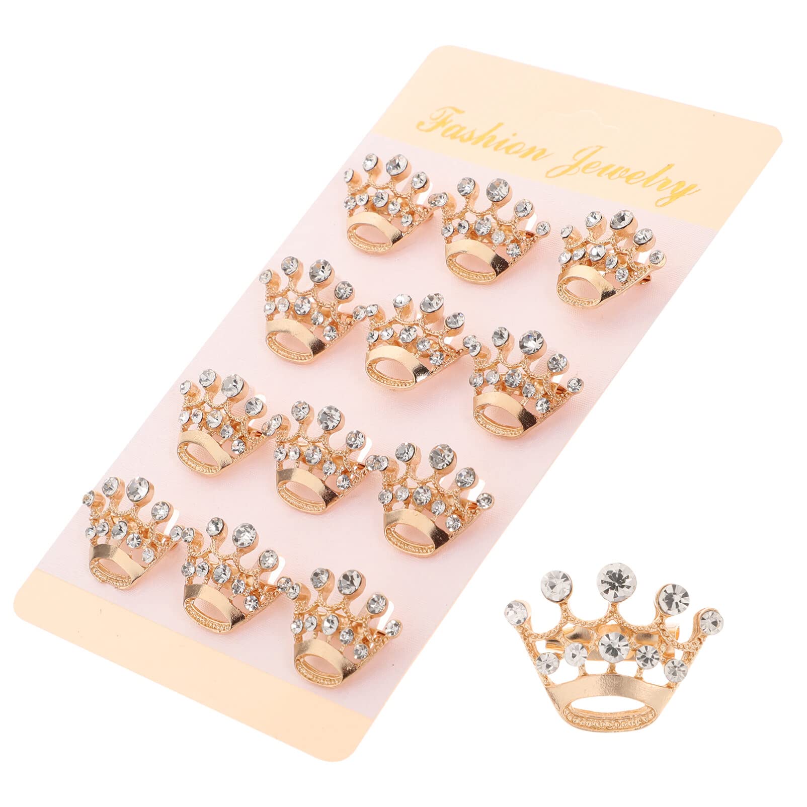 NUOBESTYNUOBESTY 12Pcs Crown Brooch Pins Bulks Fashion Rhinestone Crown Brooch Wedding Party Pageant Tiara Crown Corsage Decorative for Wedding Valentines Day