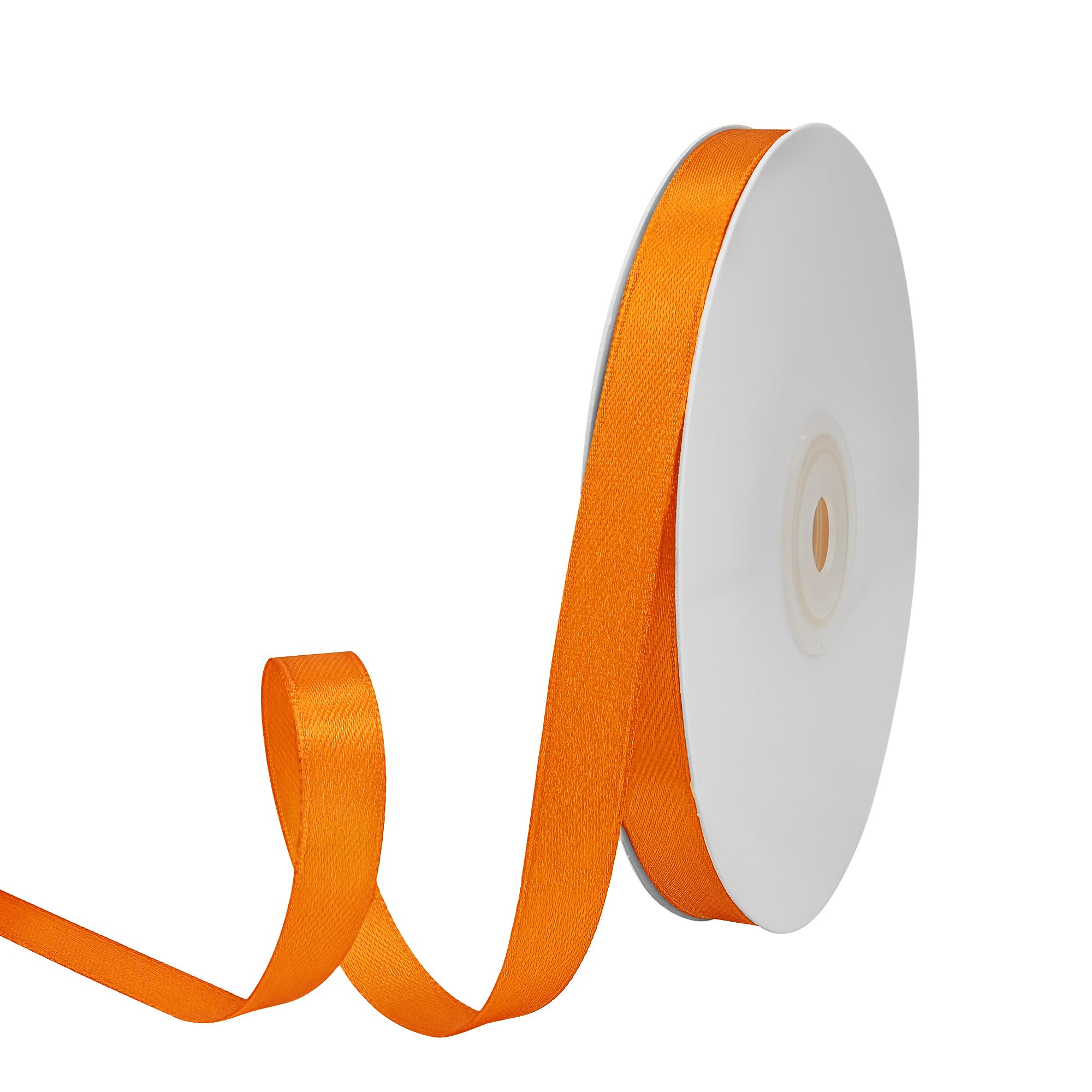 GTYBOVA 3/8 Inch x 50 Yards Double Face Orange Satin Ribbon 100% Polyester Multiple Colors Available Ideal for Gift Wrapping Crafts Wedding Decor