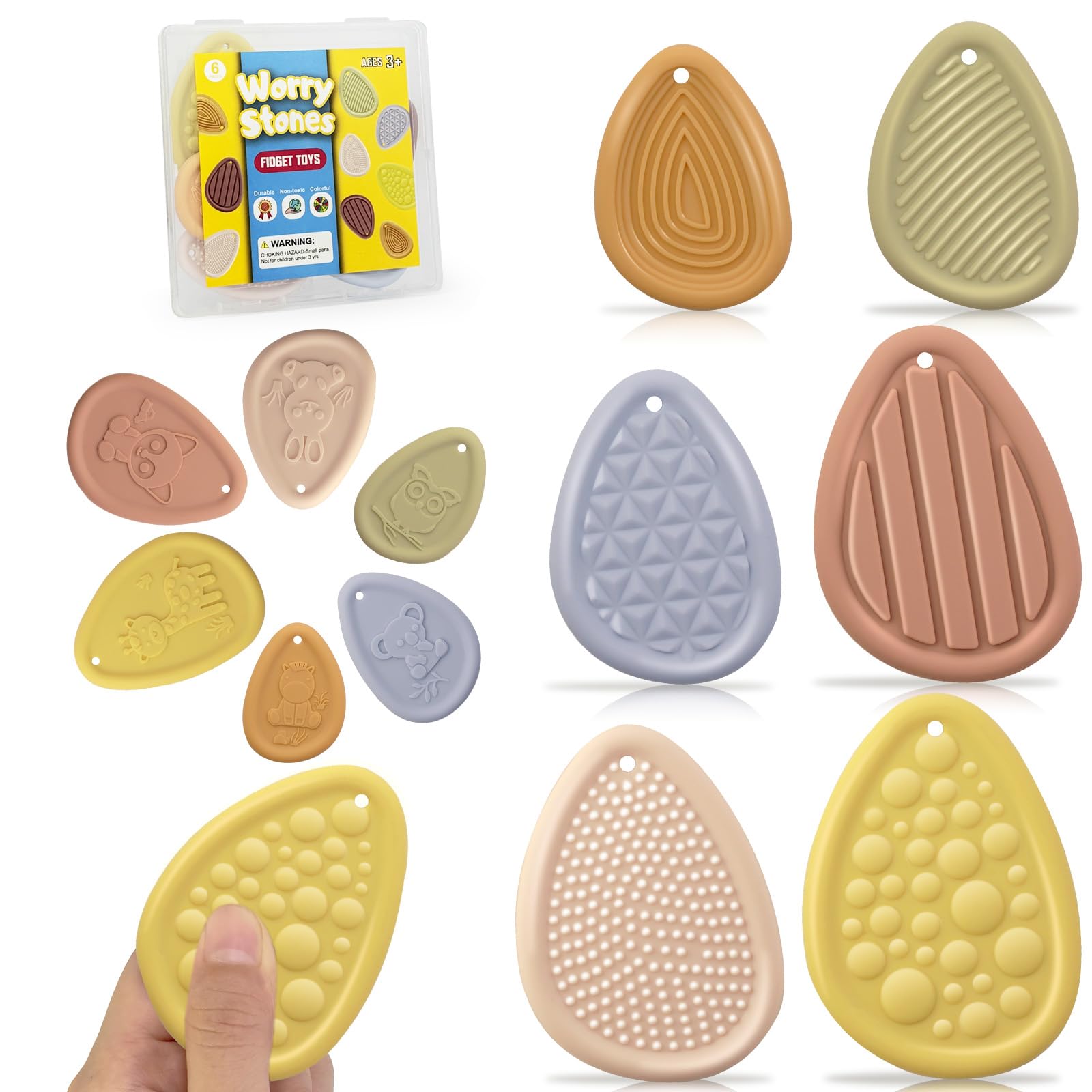 5% Off 6-Pack Fidget Stones for Anxiety Relief