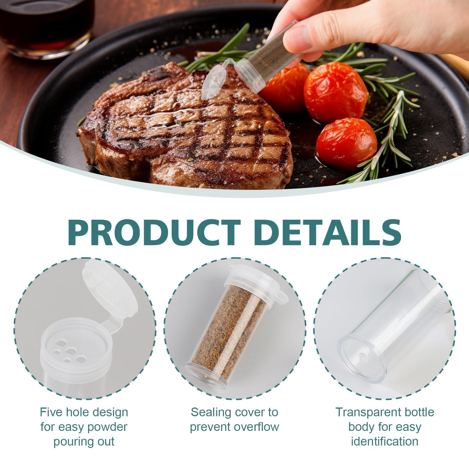 Juego de 12 Saleros de Plástico Extrapequeños - Botellas Mini para Sal y Pimienta con Tapa, Dispensadores Portátiles para Fiambreras, Camping y Picnic.，pequeño mini salero y pimentero
