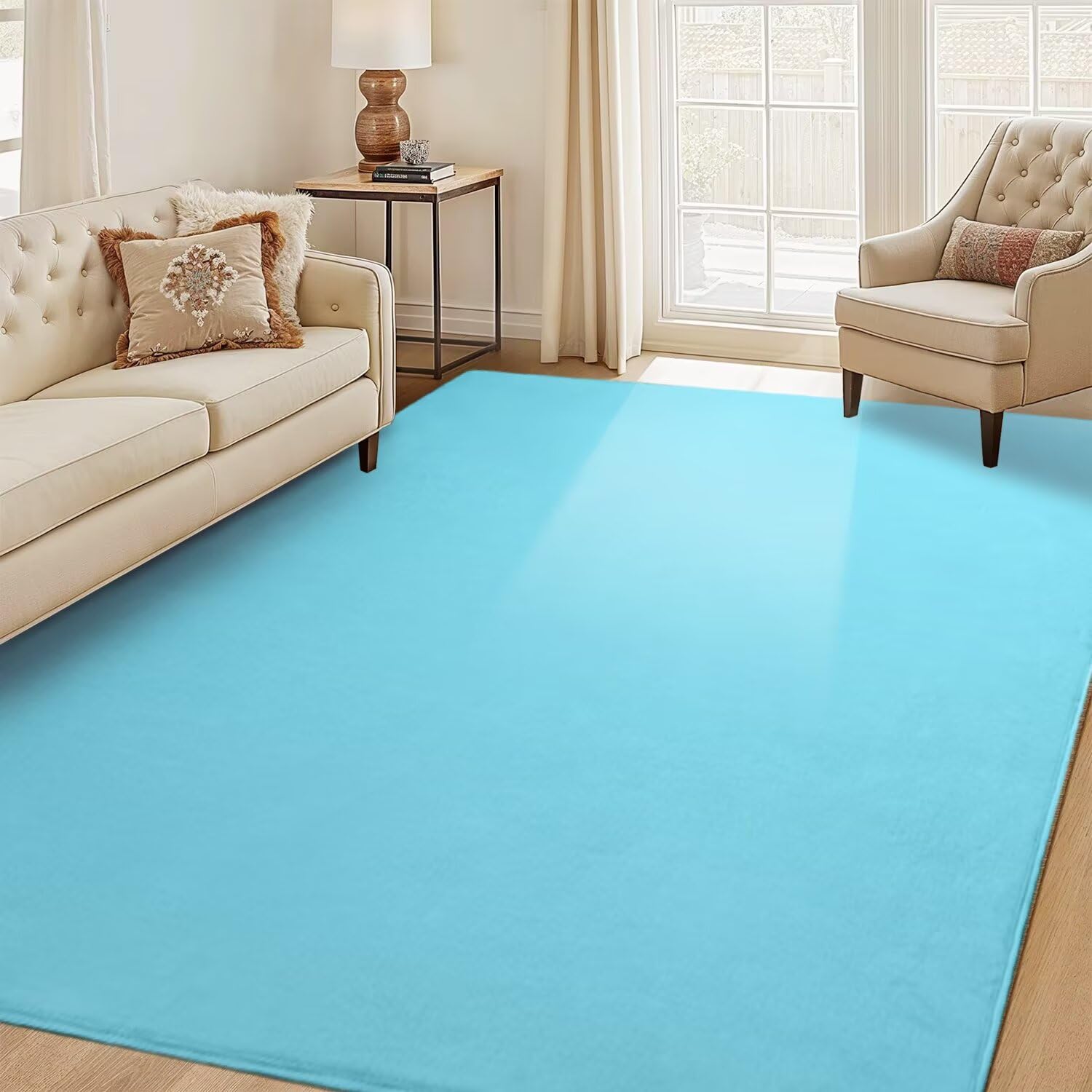 Tapis de chambre enfant bleu antidérapant pour un espace de jeu