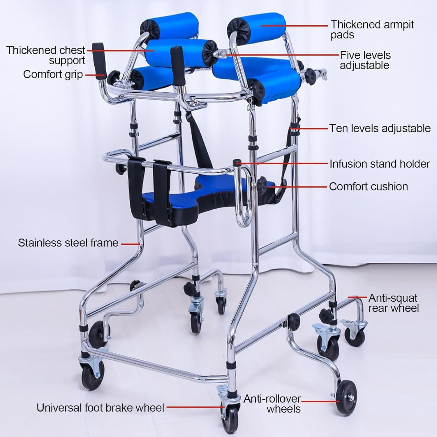 Chodziki na rolkach dla seniorów Rollator dla dorosłych Porażenie mózgowe Rehabilitacja Pomoc w ćwiczeniach Pomoce do chodzenia na stojąco dla osób starszych niepełnosprawnych Men's