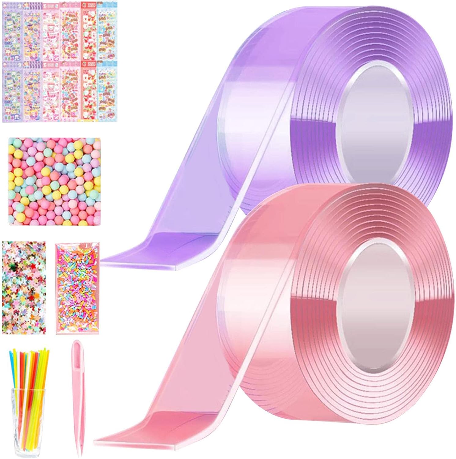 1/2/3 Rolls Blowable Bubble Tape Nano Tape Bubble, Craft