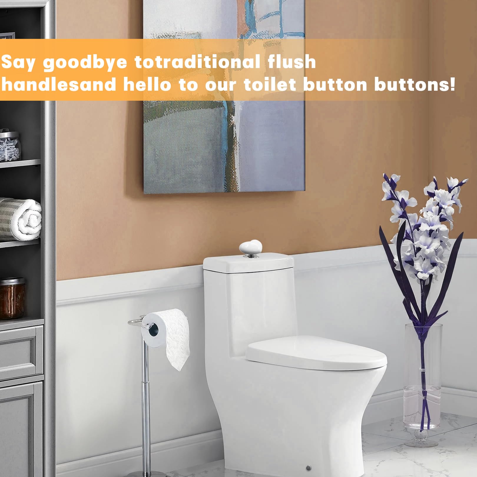 Flower Shaped Toilet Tank Button Resin Toilet Flush Button - View #6