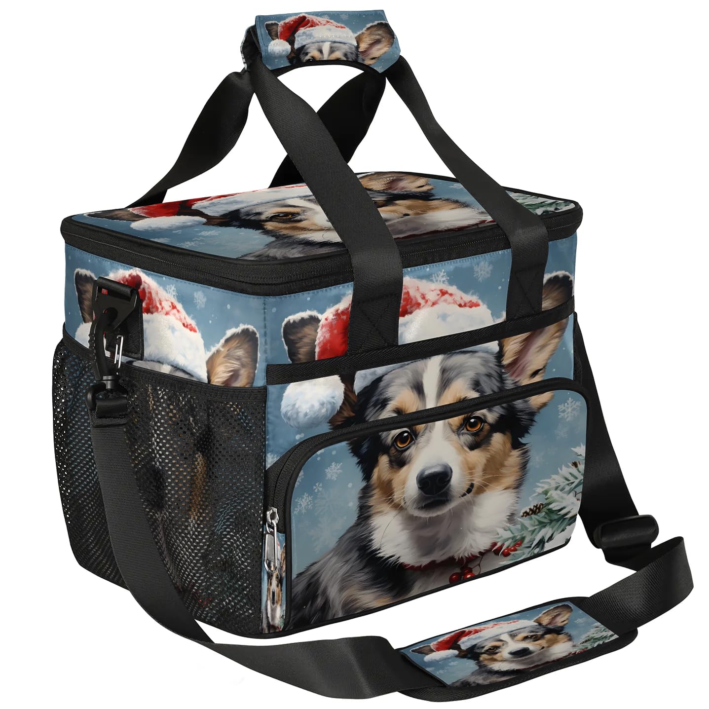 Lunch Box for Men Heavy Duty Insulated Lunch Bag for Women Christmas Corgi Lunchbox for Adults Lunch Cooler