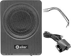 Subwoofer Automotivo Ativo com Amplificador 8" 600W RMS 12V Graves Potentes e Intensos com Controlador Nível Volume para Veículos - Preto