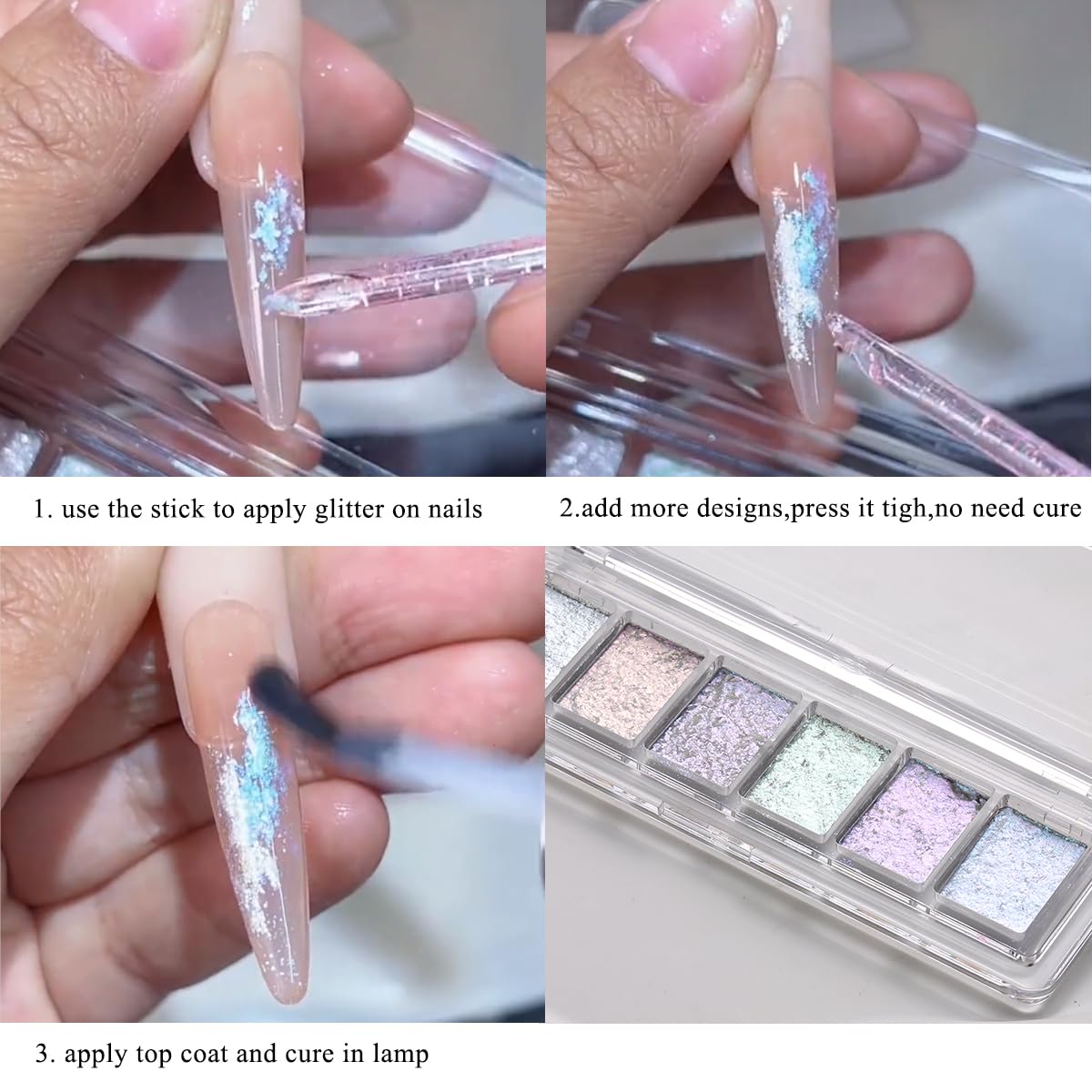 Fcozpjk Schillerndes Glitzer-Set für Nägel, 6 Farben, Schlamm-Textur, Aurora, Chrom, Nagelpuder, Rosa Blau Perlmutt, Chamäleon-Nagelflocken, Goldblatt für Nägel, Dekoration Hol