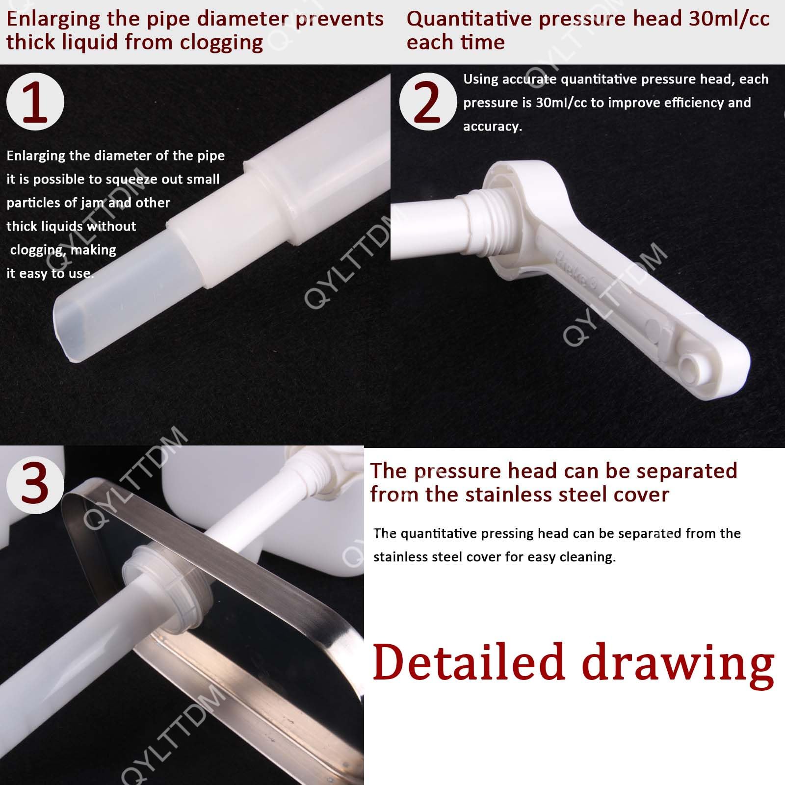 TYH Dispenser per Salse, Dispenser per Condimenti in Acciaio Inossidabile, Contenitore per Dispenser per Crema Ketchup da 2 Litri Olio D'oliva, Dispenser per Salse A Pompa da Asporto 5 Pompe 5x2 L