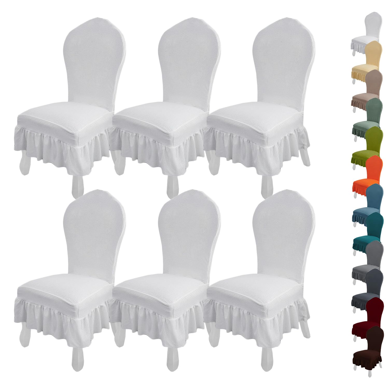 Housse de chaise extensible à jupe pour sublimer vos repas de cuisine en famille