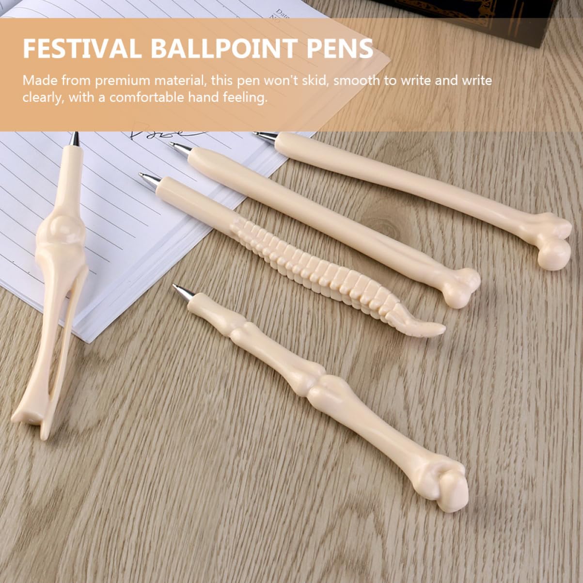 NUOBESTY 4 Sätze Knochen Kugelschreiber Bleistifte Halloween-knochenstifte Pastellstifte Schulstifte Stifte Für Die Schule Coole Stifte Für Lustiger Stift Abs Weiß 20 Stück * 4