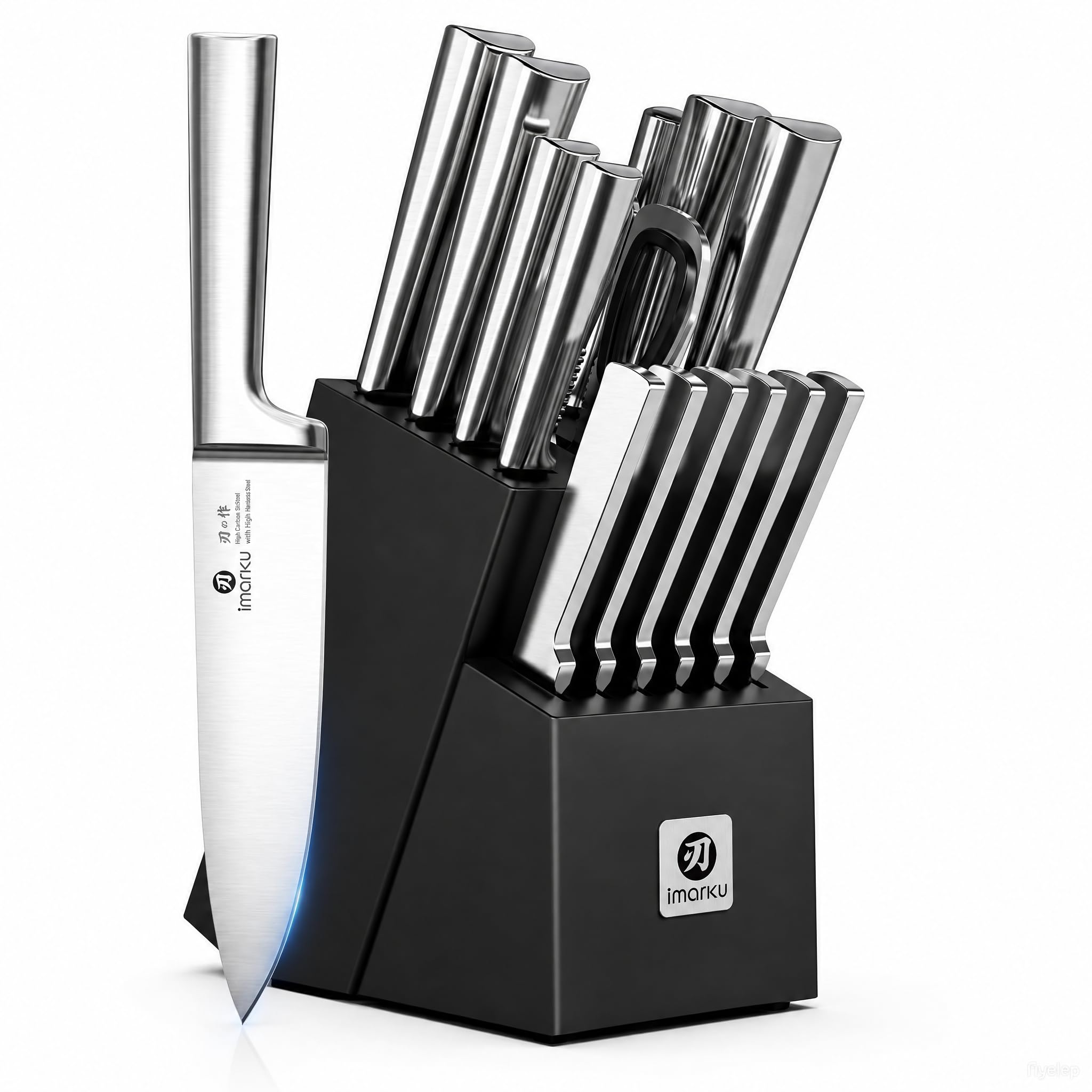 imarku Knife Set - Knife set for kitchen with wood block