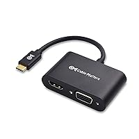 Vista 1 de Cable Matters Adaptador USB C a HDMI VGA de aluminio para Surface Pro 7, MacBook Pro, Dell XPS 13 y más, compatible con Thunderbolt 4 / USB4