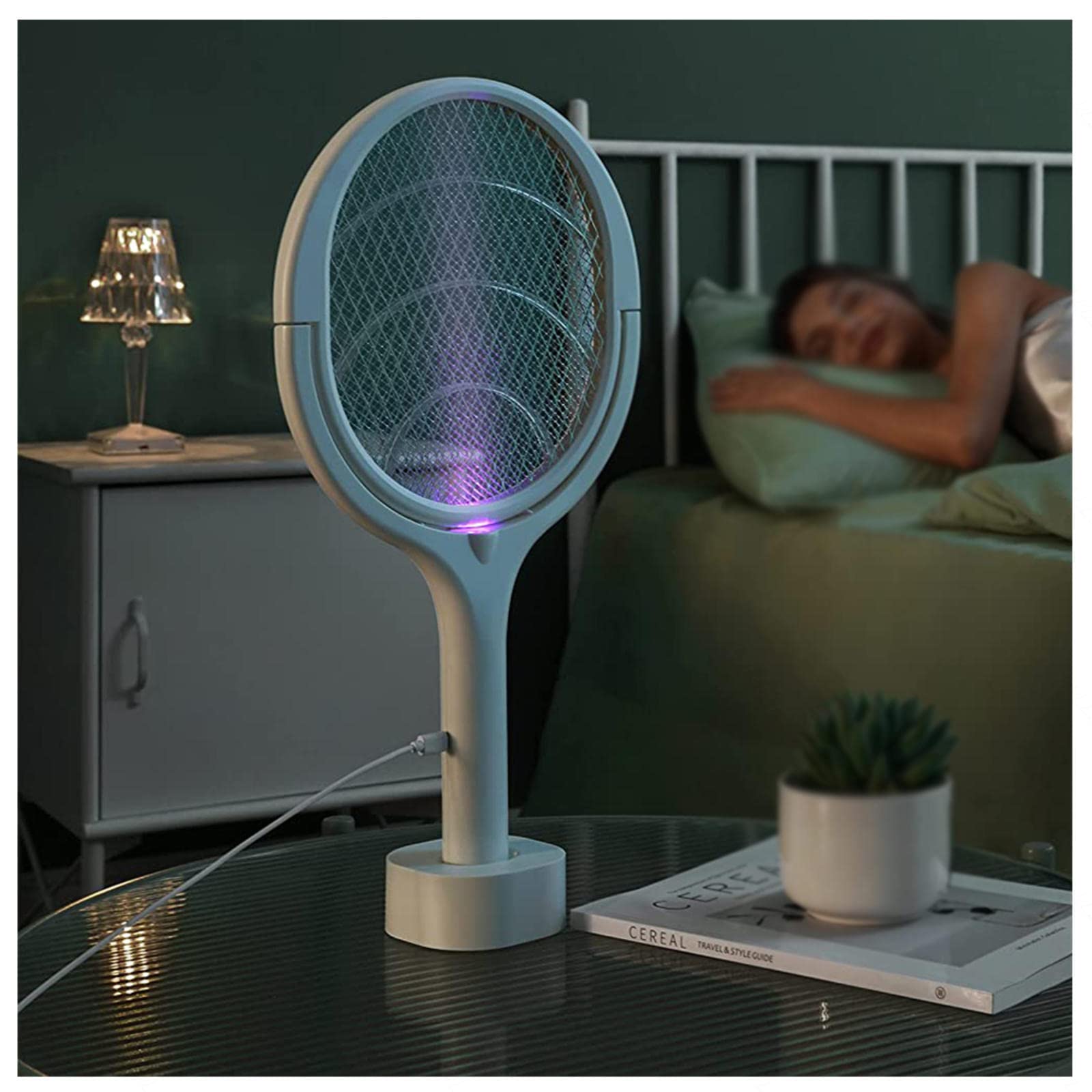 FAXIOAWA Matamoscas eléctrico para Frutas, matamoscas eléctrico con rotación de 90 °, matamoscas para Sentarse, Adecuado para habitación Familiar