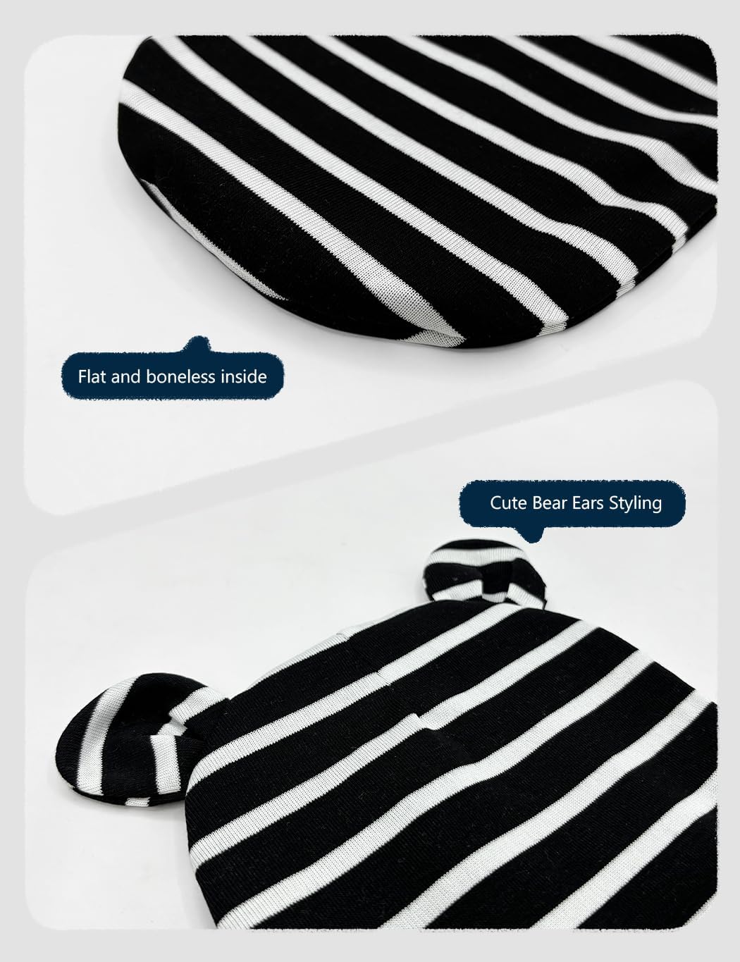 Cotton Newborn Hats for Unisex, Bear Ears Baby Girl Boy Beanie Hat for Newborn, Infant, Toddler Cap - Image 4