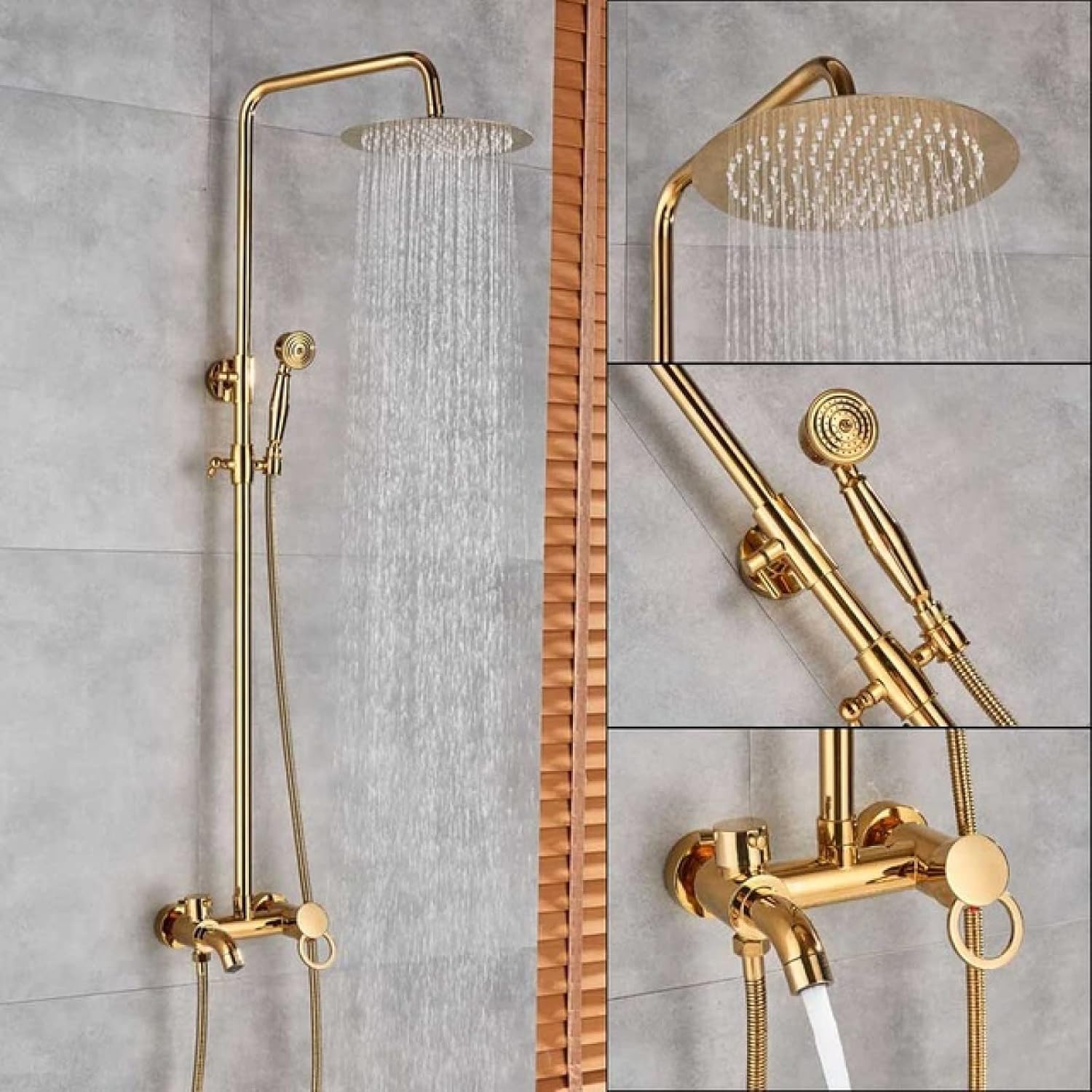 NZPOST Faucet Set d Rainfall Shower Mixer Crane Wall Mounted with Hand Shower Bath Rain Column Tap,Shower