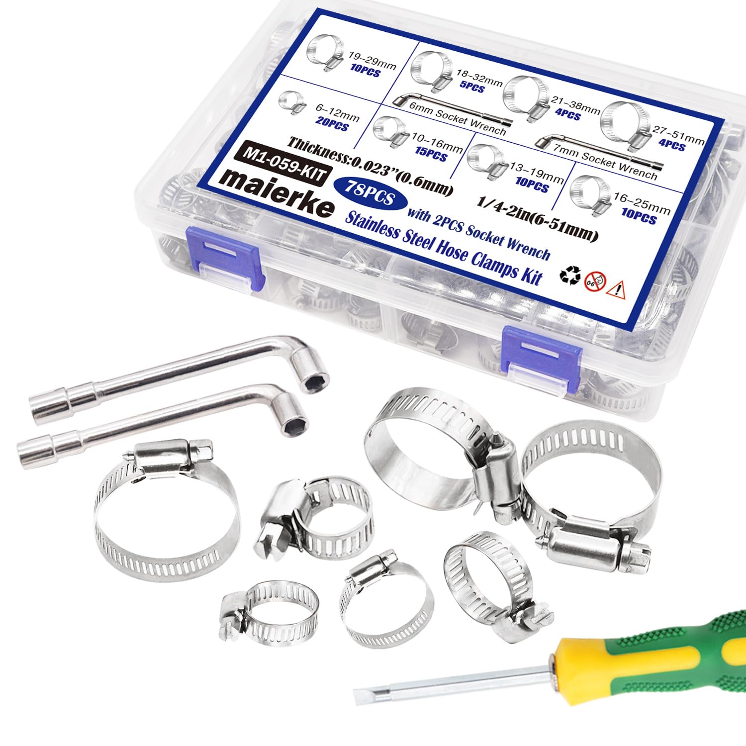 Hose Clamp, 1-1/2 to 2-1/2 In, SAE 32, PK10