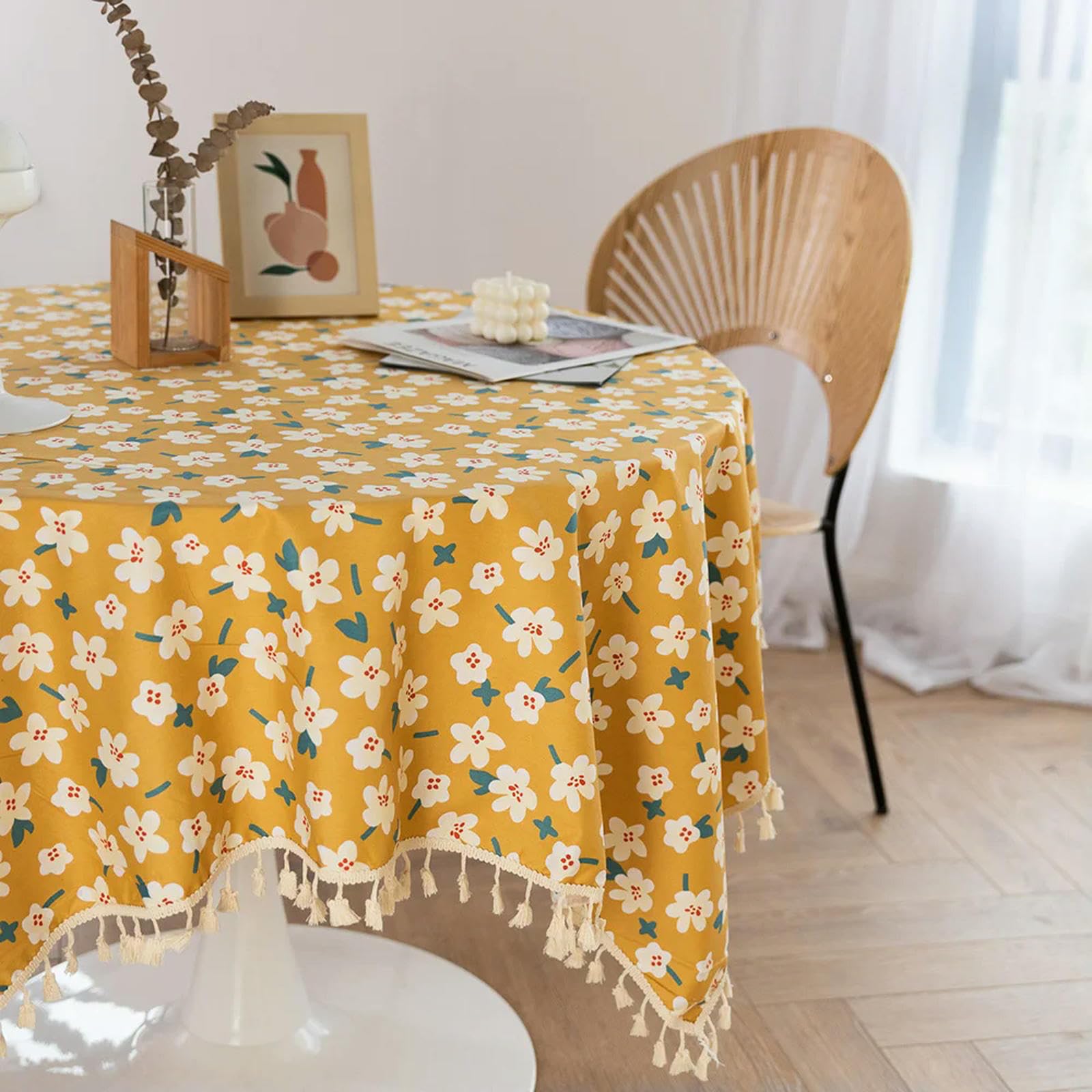 Couverture de table à thé jaune de qualité supérieure pour buffet et Noël