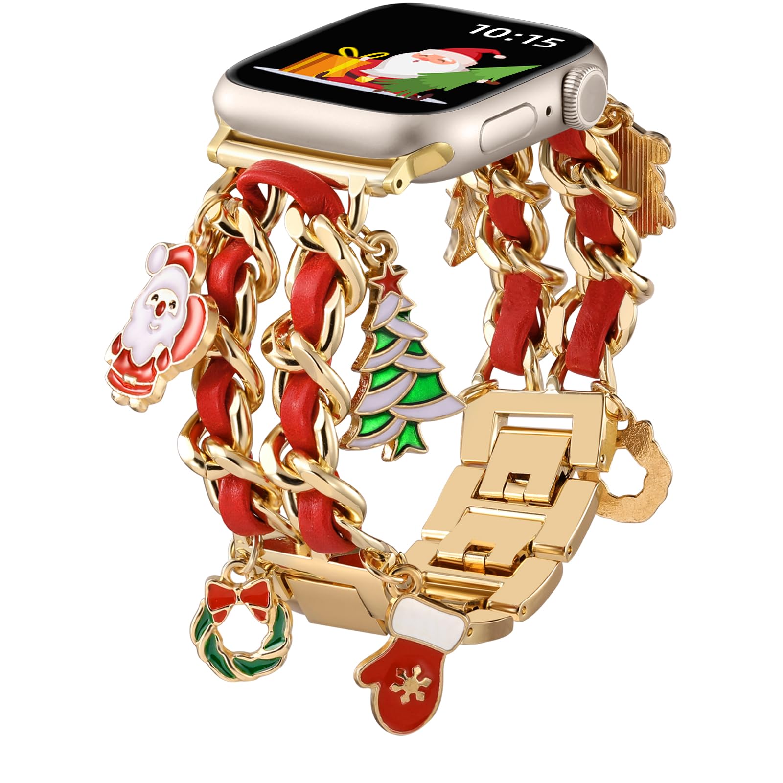 Stylish Metal Band Compatible with Apple Watch Bands for Women 40mm 38mm 41mm 44mm 42mm 45mm 46mm,Pretty Chain Strap with Apple Watch Accessories