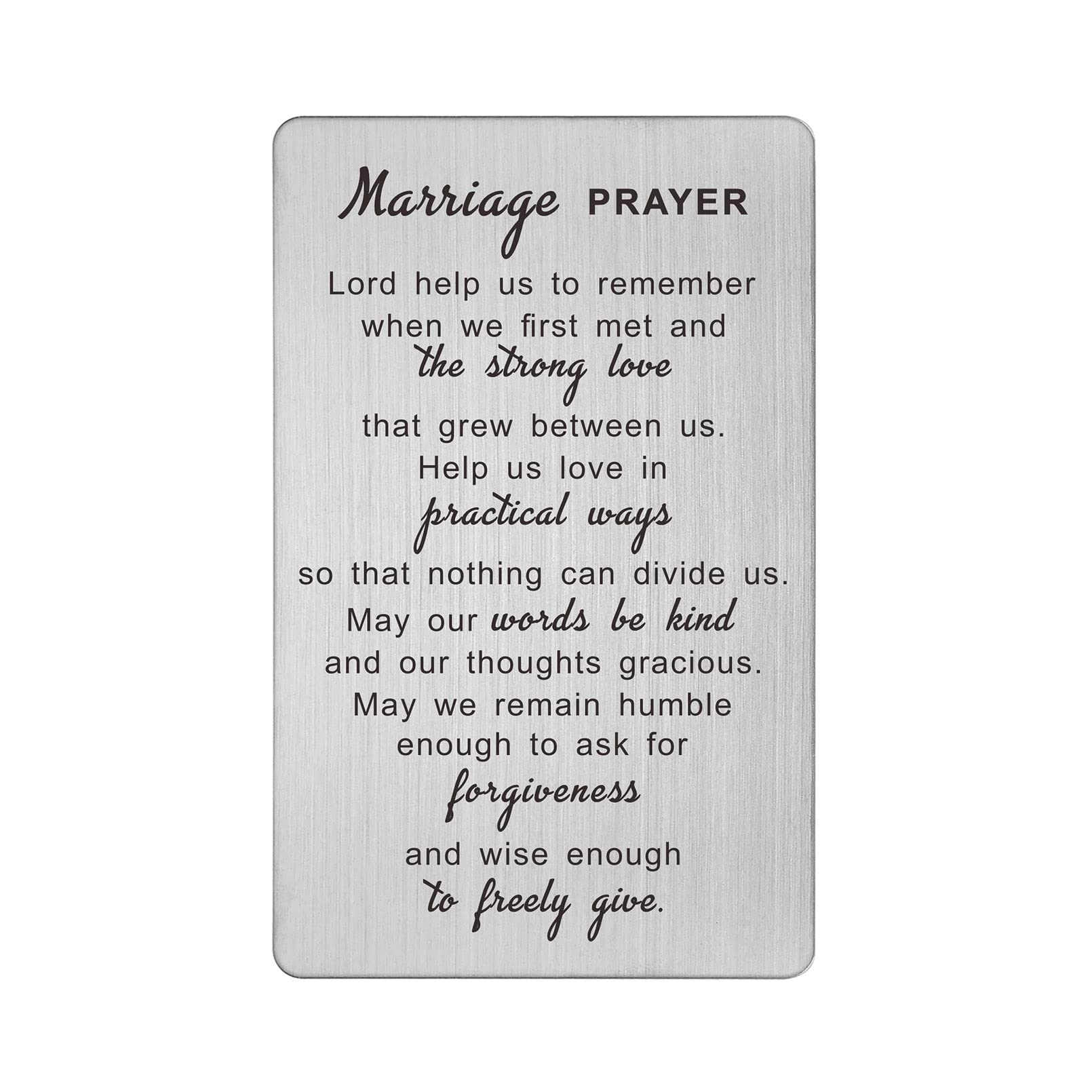 DEGASKEN Marriage Prayer Card: Memories & Love, Meaningful Love Card for Couple Wedding Anniversary Valentines, Heartfelt Wallet Card