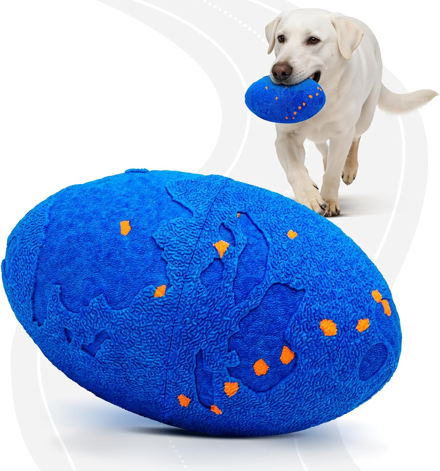 Smart Interactive Dog Toy, Pet Ball Toys Automatic Moving Bouncing and Rotating, Solid E-TPU Material, IPX7 Waterproof Active Rolling Balls for Medium and Large Dogs(Vbleu)